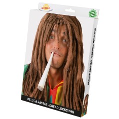 Peluca rasta marron bob marley jamaicano