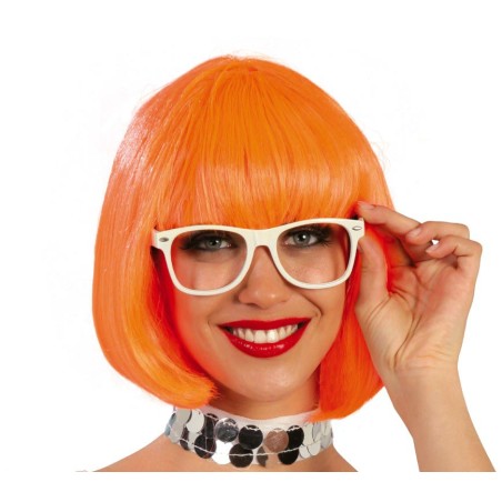 Peluca media melena naranja