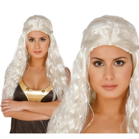 Peluca medieval druida melena blanca-El Informal Santander