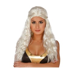 Peluca medieval druida melena blanca