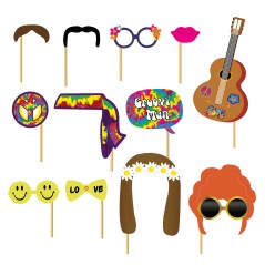 Set photocall hippie 12 piezas con palito-El Informal