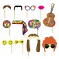 Set photocall hippie 12 piezas con palito