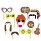 Set photocall hippie 12 piezas con palito