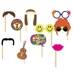 Set photocall hippie 12 piezas con palito-El Informal
