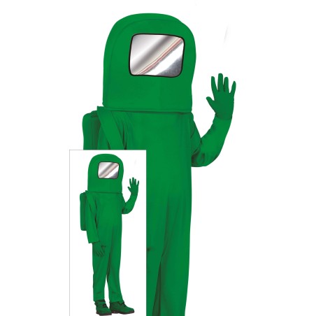 Disfraz Astronauta Among Us verde para niño . El Informal Santander