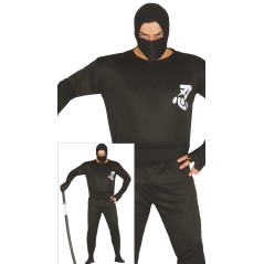 Disfraz ninja negro para adulto barato guerrero Talla L -El Informal