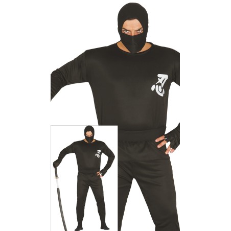 Disfraz ninja negro para adulto barato guerrero Talla L -El Informal