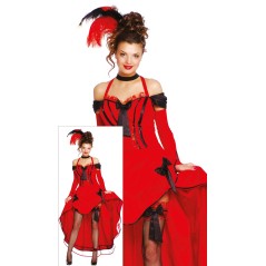 Disfraz can can roja cabaret talla L 42-44 mujer-El Informal Santander