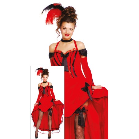 Disfraz can can roja cabaret talla L 42-44 mujer-El Informal Santander