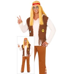 Disfraz hippie marron hombre talla M 48-50 o L 52-54-Tus disfraces