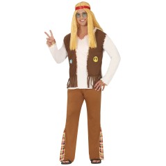Disfraz hippie marron hombre tallas