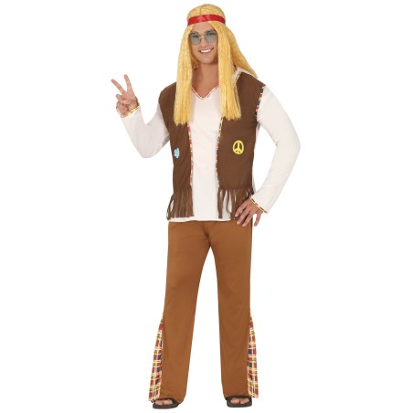 Disfraz hippie marron hombre tallas