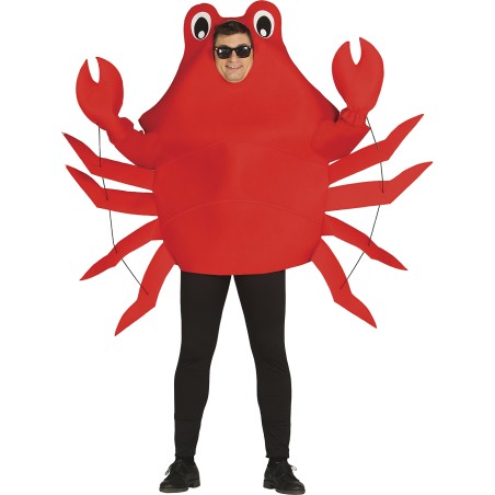 Disfraz cangrejo crustaceo rojo adulto gracioso