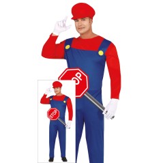 Disfraz de fontanero mario Bros para adulto barato. Tienda disfraces