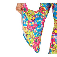 Disfraz vestido hippie flower power mujer talla L 42-44-El Informal