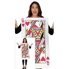 Disfraz de carta dama de corazones adulto barato. Tienda disfraces