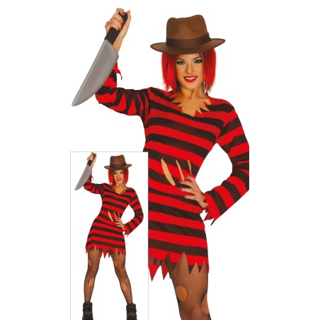 Disfraz Freddy Krueger para mujer talla M-El Informal
