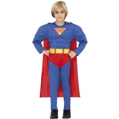 Disfraz super man musculoso infantil tallas