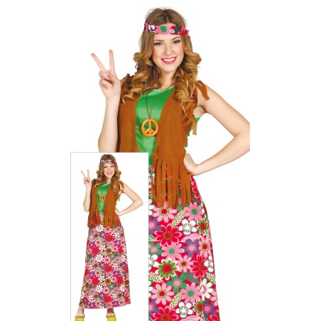 Disfraz hippie falda larga tallas mujer-El Informal Santander
