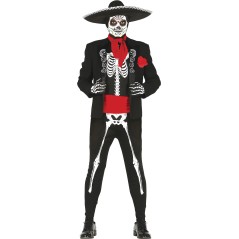 Disfraz esqueleto muerte mejicana hombre