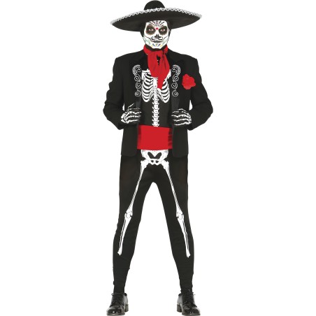 Disfraz esqueleto muerte mejicana hombre