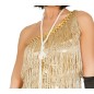 Disfraz charleston oro con flecos para mujer