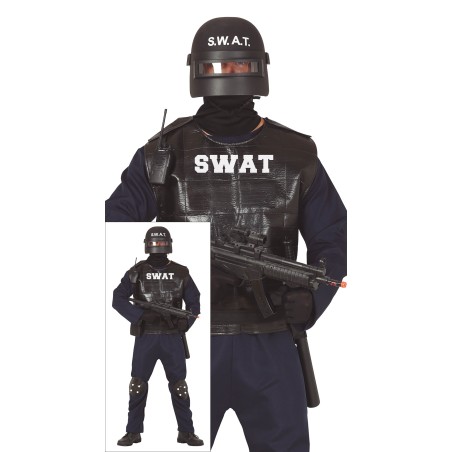 Disfraz policia SWAT para hombre talla L-Tus Disfraces Baratos