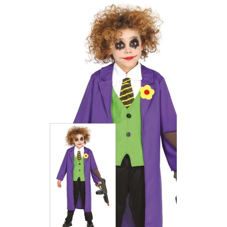 Disfraz payaso loco similar al joker para niño -El Informal