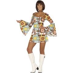 Disfraz discotequera mujer años 70 disco vestido