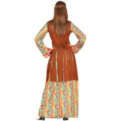 Disfraz hippie vestido largo para mujer tallas-El Informal Santander