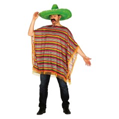 Poncho mejicano multicolor Talla L 52-54 adulto -El Informal Santander