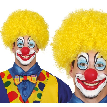 Peluca payaso amarilla rizos barata-El Informal Santander