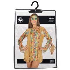 Disfraz hippie con chaleco para mujer-El Informal Santander