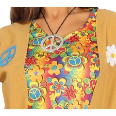 Disfraz hippie con chaleco para mujer-El Informal Santander