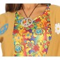 Disfraz hippie con chaleco para mujer