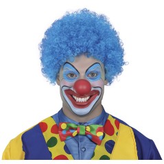 Peluca payaso azul rizos