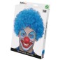 Peluca payaso azul rizos