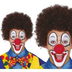 Peluca rizos castaña payaso-El Informal Santander