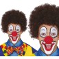 Peluca rizos castaña payaso