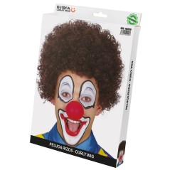 Peluca rizos castaña payaso-El Informal Santander