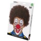 Peluca rizos castaña payaso