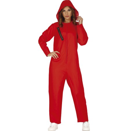 Disfraz ladron mono rojo capcuha mujer tallas