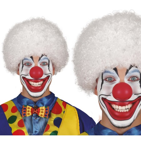 Peluca payaso blanca rizos-El Informal Santander