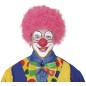 Peluca rizos rosa payaso