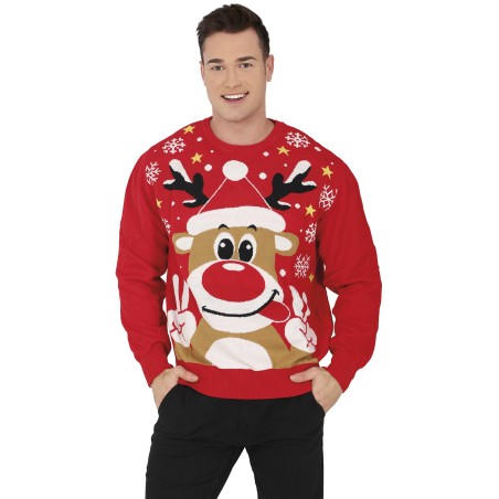 Jersey Navidad gracioso Reno para hombre tallas-El Informal