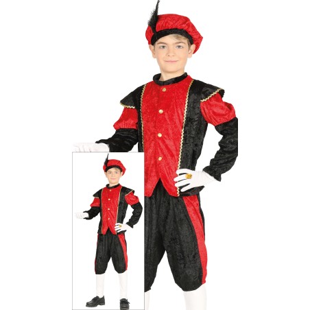 Disfraz paje de rey rojo para niño tallas-El Informal Santander