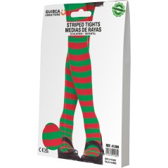 Pantys rayas rojas y verdes elfo infantiles-El Informal