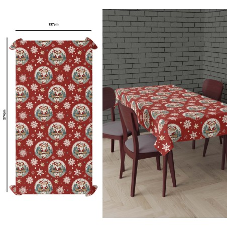 Mantel navidad rojo 137x274 cm-El Informal