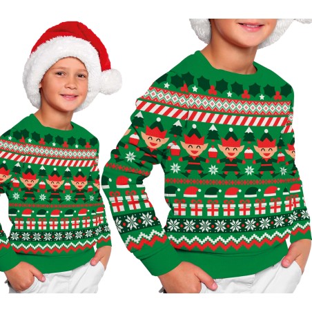 Jersey Navidad verde Elfo infantil tallas-El Informal