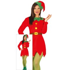 Disfraz elfa roja ayudante de santa talla m 38-40-El Informal